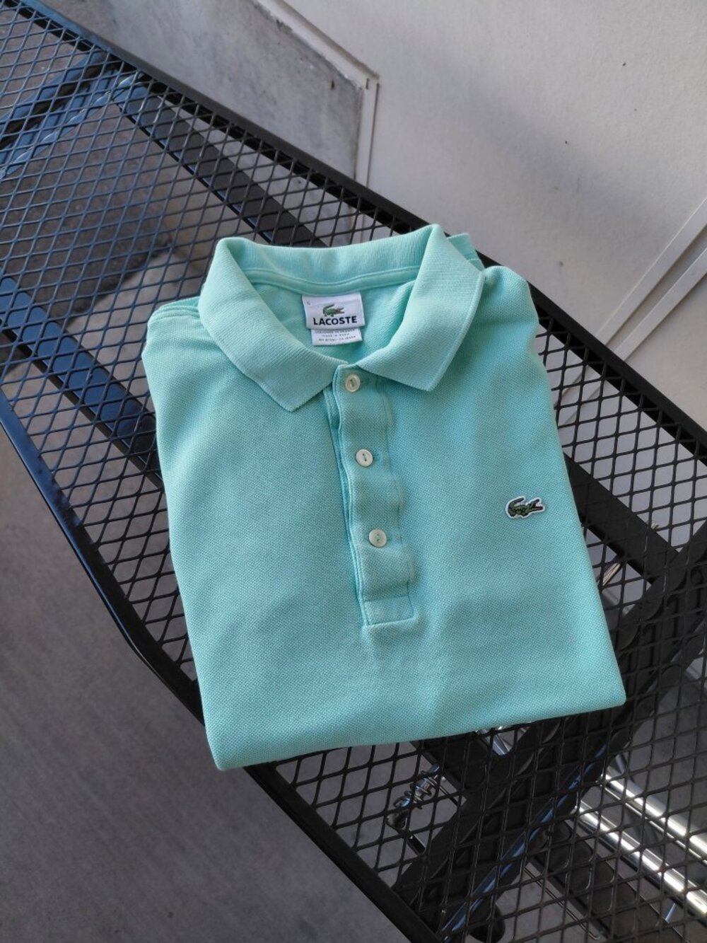 Lacoste Men’s Polo Shirt Light Teal Turquoise 100% Cotton Crocodile Logo Size 5